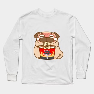 Pug Spicy Ramen Long Sleeve T-Shirt